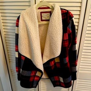 A&F Sherpa Lined Flannel Jacket Winter Plaid